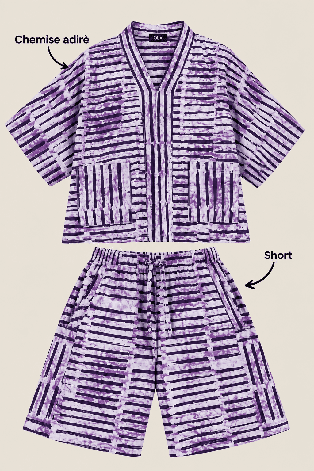 Chemise manche courte et short